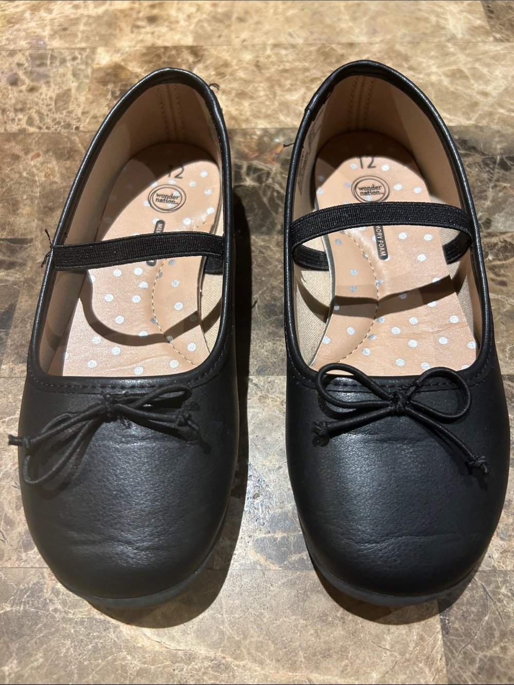 wonder nation Black Girls Mary Jane Dress Shoes with Bow